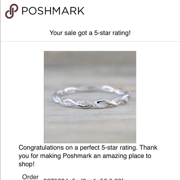 New 925 sterling silver simulated diamond twist eternity ring - Picture 5 of 7